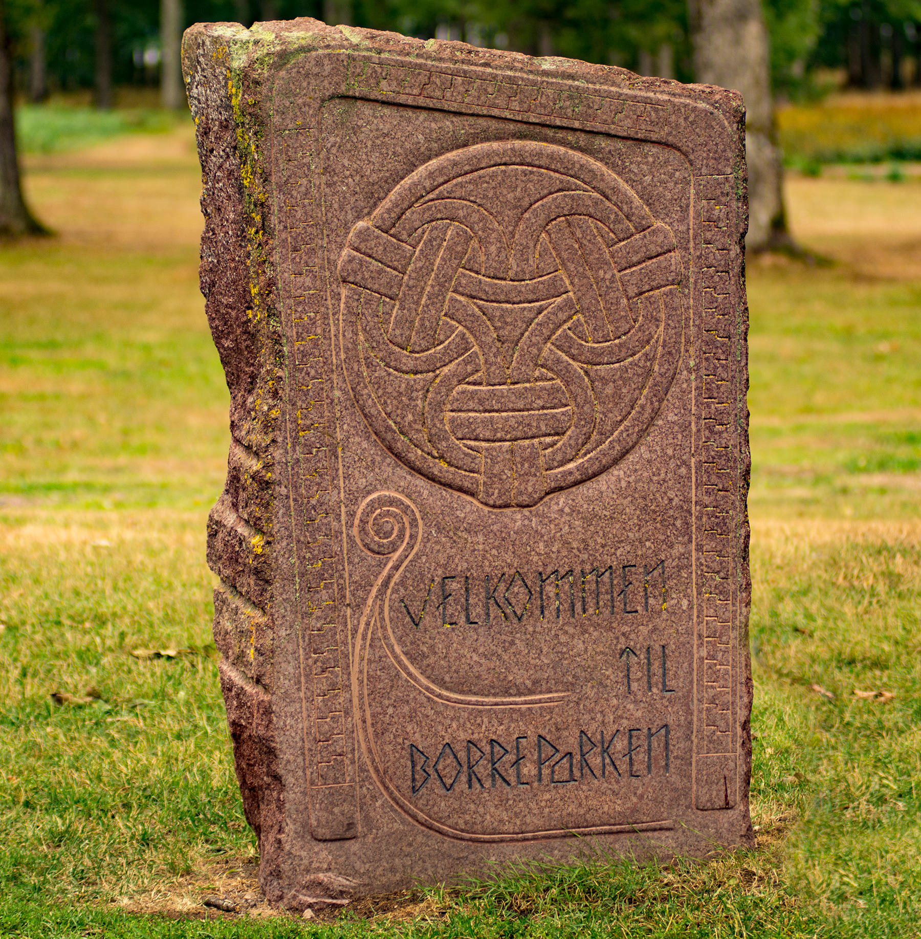 Välkomststen in till Borreparken